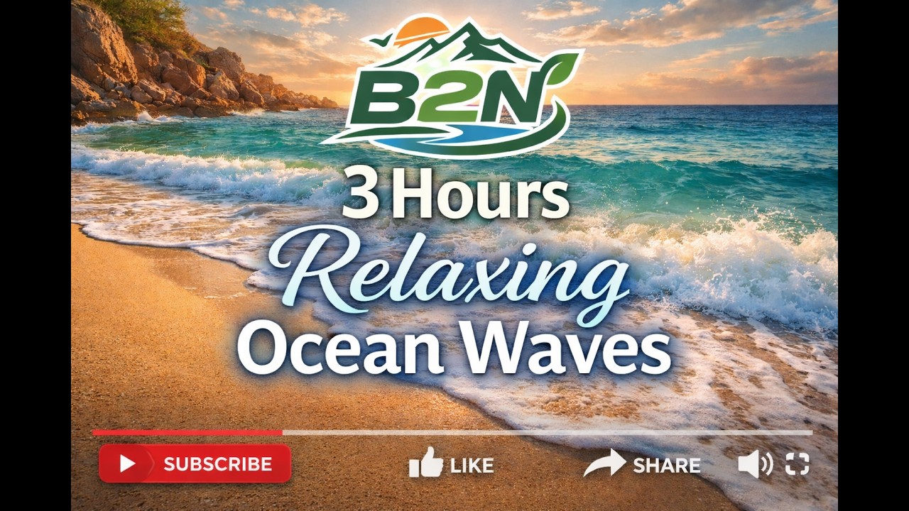 3 hours Relaxing Ocean Waves / Gentle Beach Sounds for Sleep & Relaxation