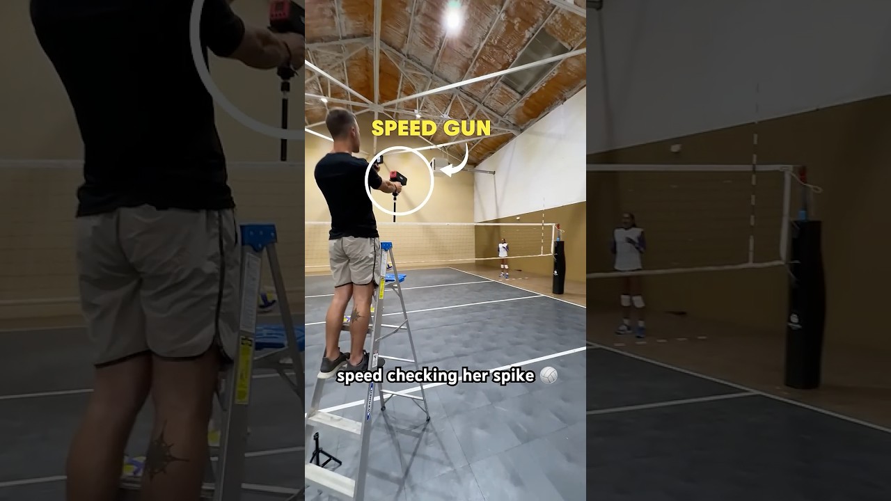 radar check: she&rsquo;s fast-fast 💨#OliviaBabcock #hitting #speedgun #spike #volleyball