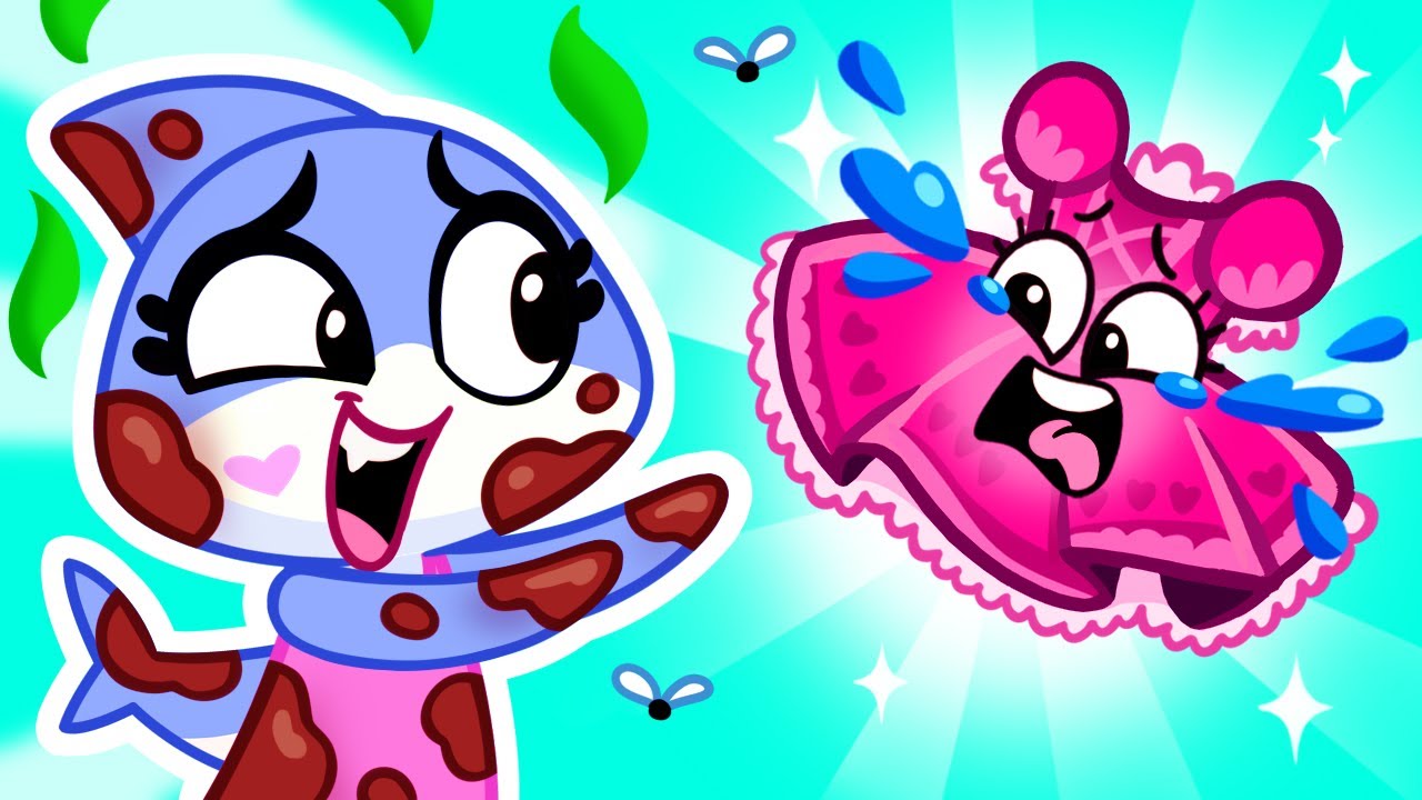 My Clothes Are Gone ! 👗 Clean Up Yourself 🛁 Best Kids Cartoons & Nursery Rhymes by Sharky&Sparky