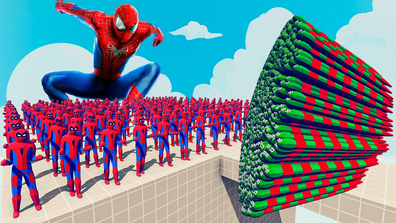 200x SPIDER MAN + 1x GIANT vs EVERY GOD - Totally Accurate Battle Simulator TABS