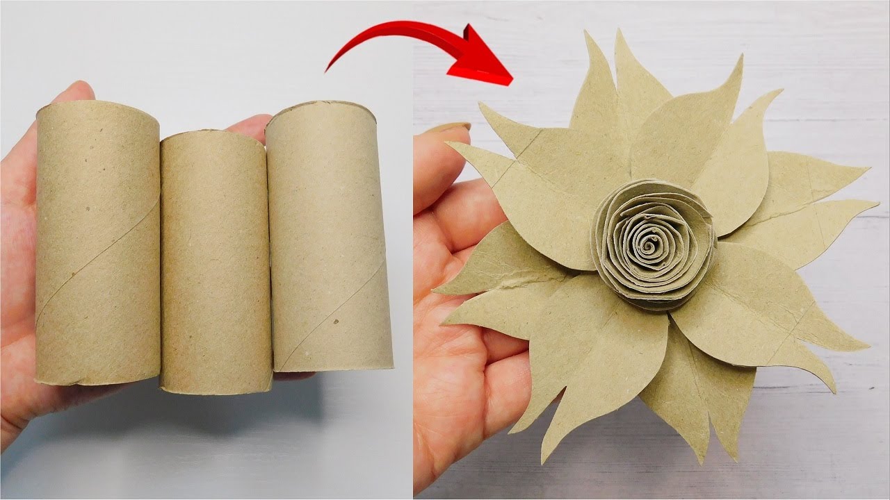Super Easy Toilet Paper Rolls Craft / Paper Flower Tutorial / Spring Decor Idea