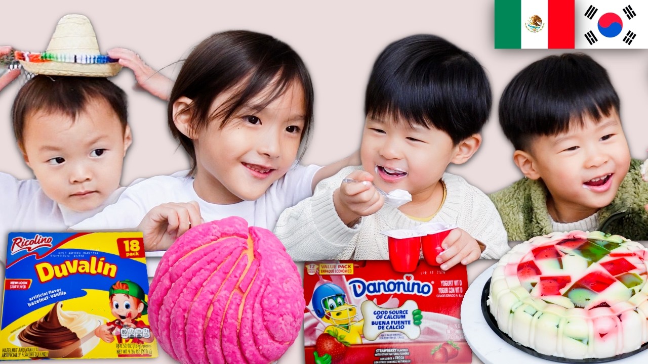 Mexican Snacks, First Time! | Korean Toddlers React  #mexicoreano