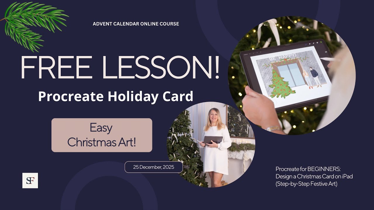  FREE Procreate Lesson: How to Create a Festive Holiday Card (Easy Digital Art Tutorial)