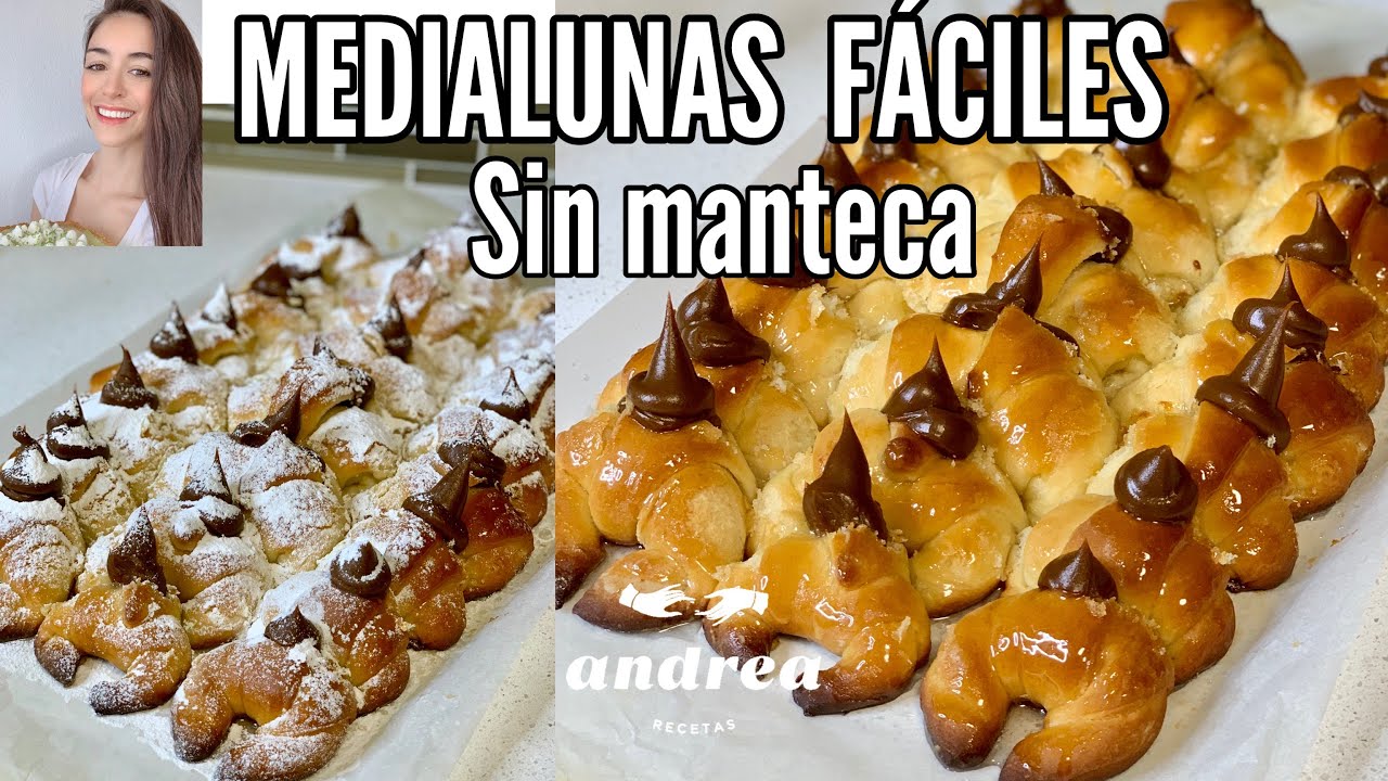 MEDIALUNAS RELLENAS CON DULCE DE LECHE-SIN MANTECA