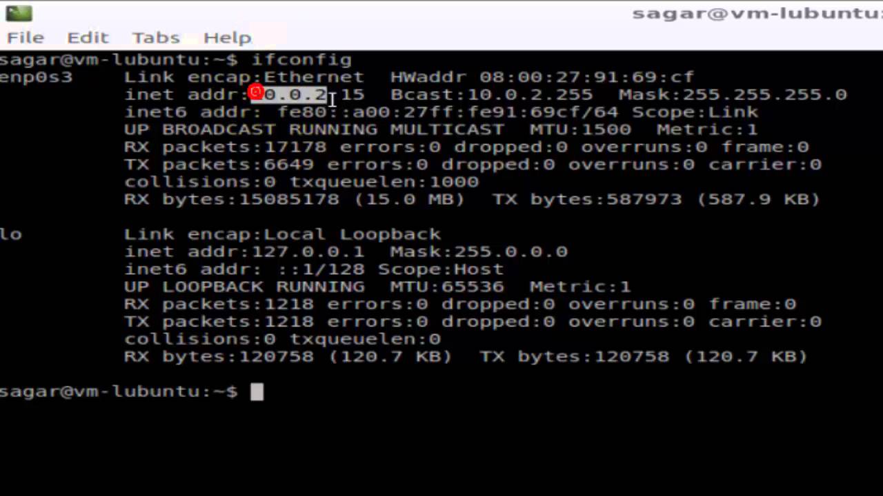 How to find ip address in Ubuntu