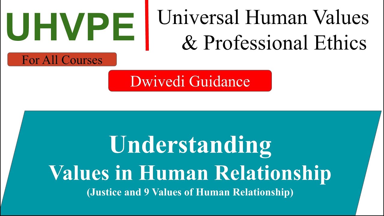 Values in Human Relationships | Harmony in the family, universal human values and professional ethic