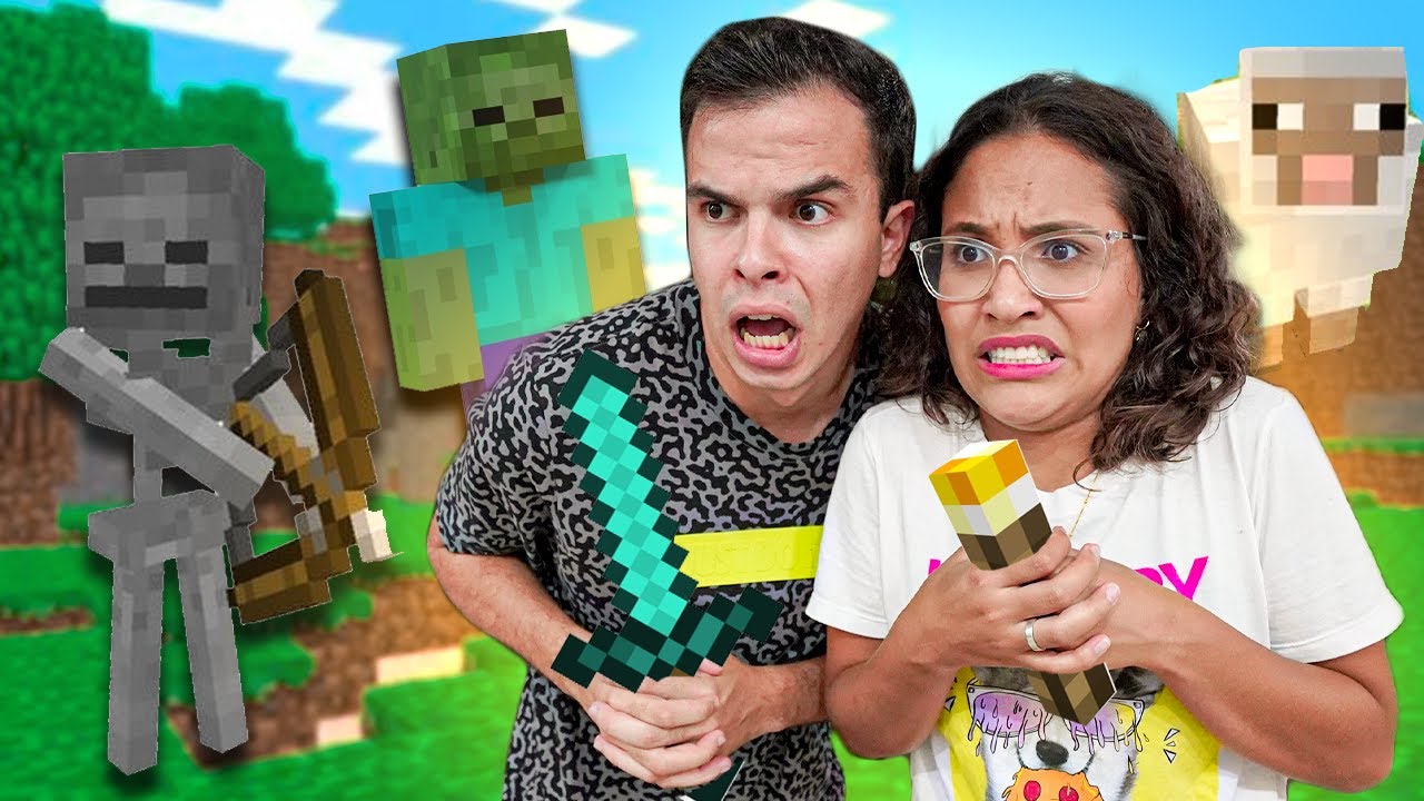 JOGAMOS MINECRAFT PELA PRIMEIRA VEZ E PASSAMOS VERGONHA! - PRECISAMOS DE AJUDA!