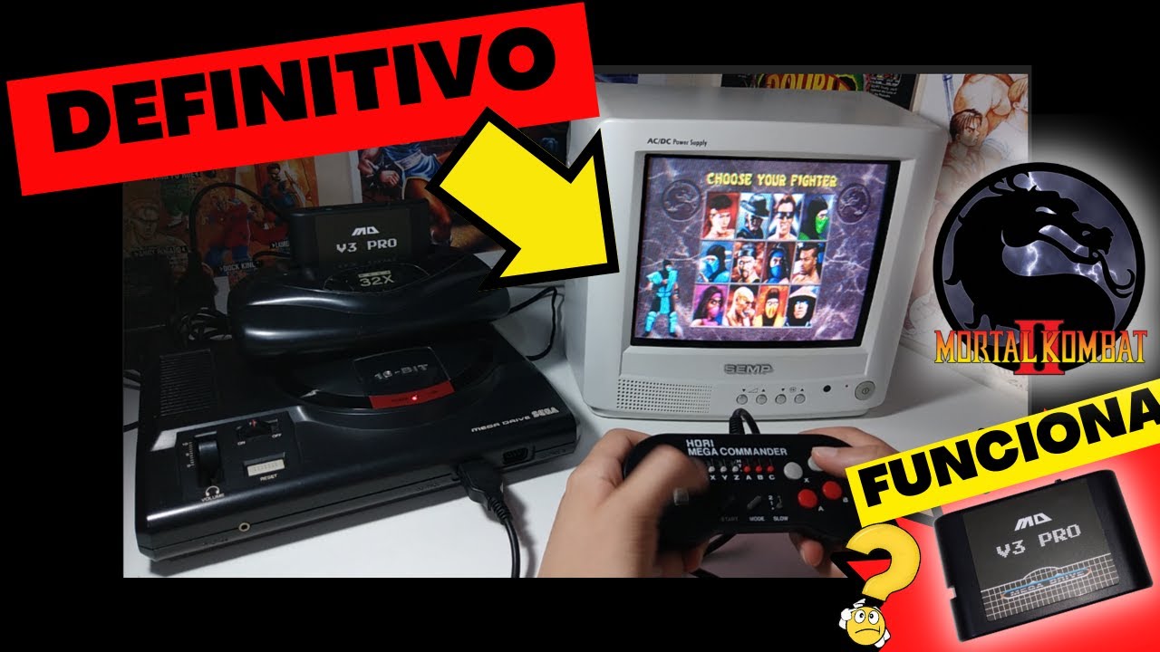 CONHEÇA A VERSÃO ARCADE EDITION DE MORTAL KOMBAT 2 DE SEGA 32X + TESTE EVERDRIVE V3 ALIEXPRESS