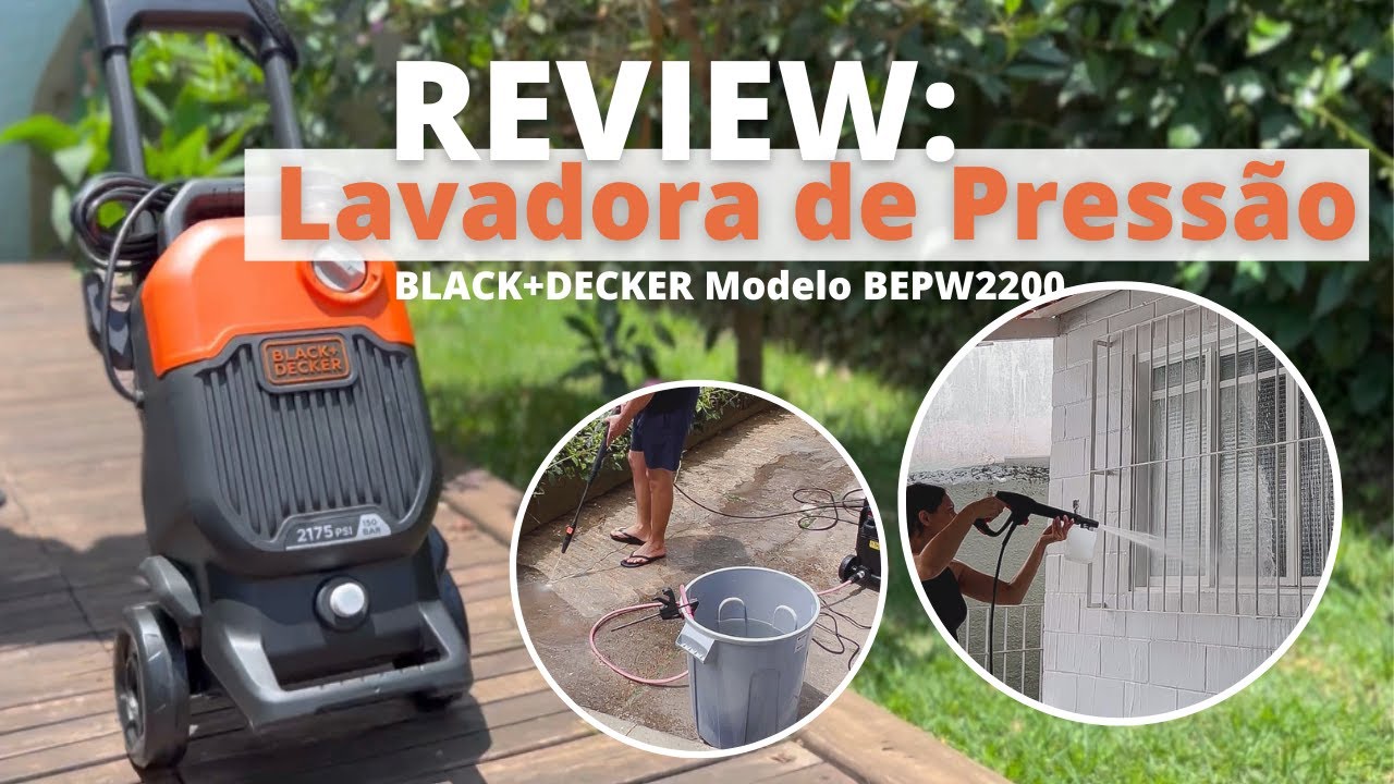 LAVADORA DE ALTA PRESSÃO da BLACK+DECKER. Com dispenser para sabão + REUTILAZAÇÃO DE ÁGUA