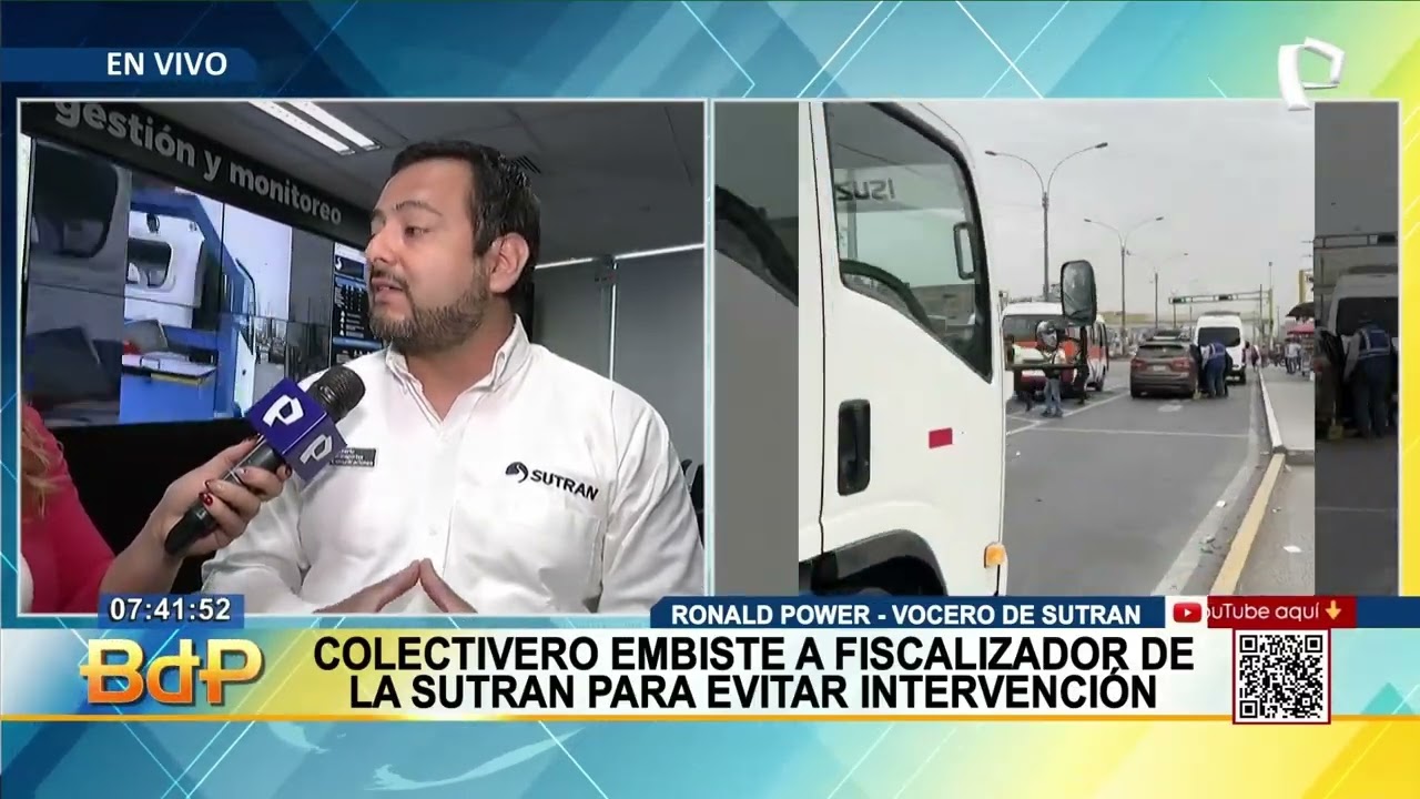 Colectivero embiste a fiscalizador de la Sutran en la Panamericana Norte