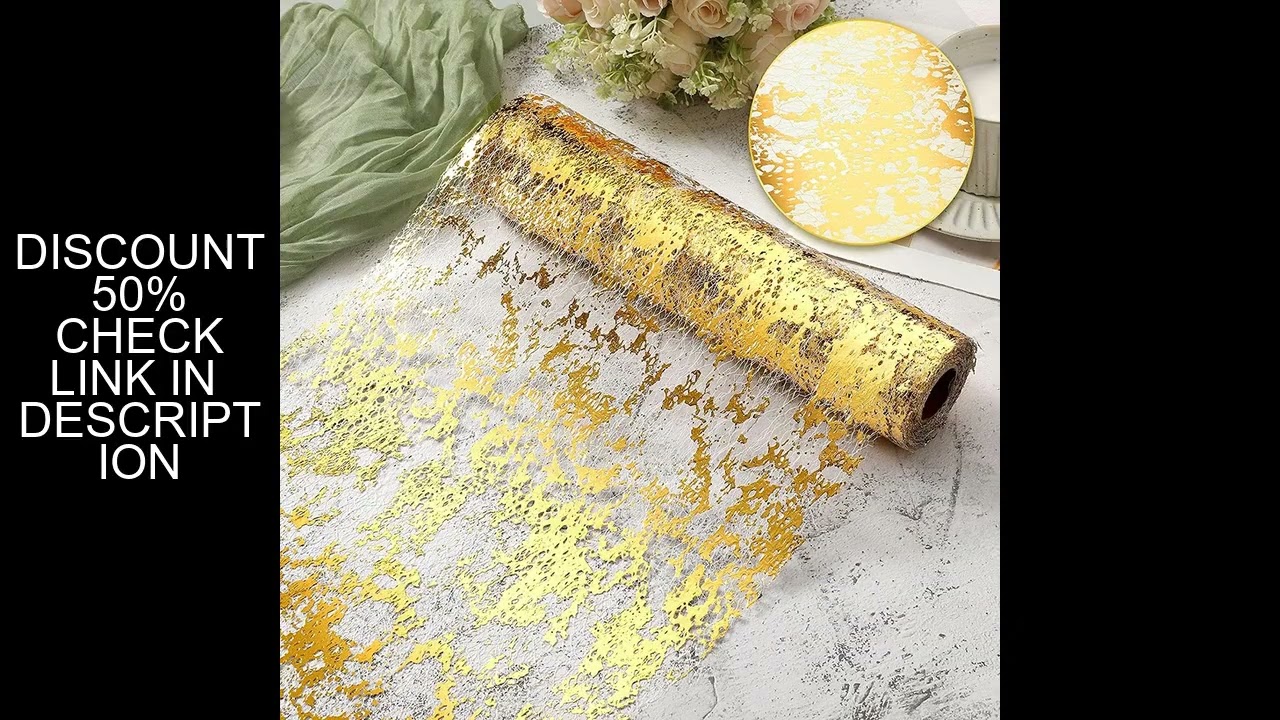 Sparkle Metallic Table Runners Gold Silver Thin Table Runner Glitter Sequin Metallic Foil Mesh Roll