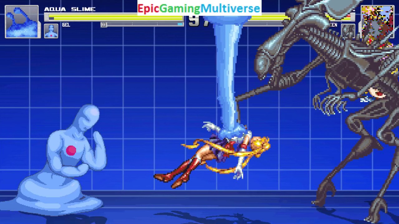 Gel And Aqua Slime VS Sailor Moon And The Alien Queen In A MUGEN Match / Battle / Fight