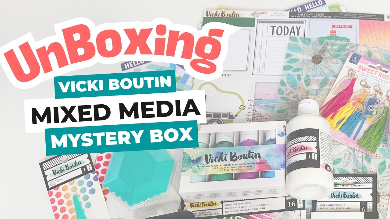 Распаковка подарочного набора Vicki Boutin Mixed Media Mystery Box от American Crafts.