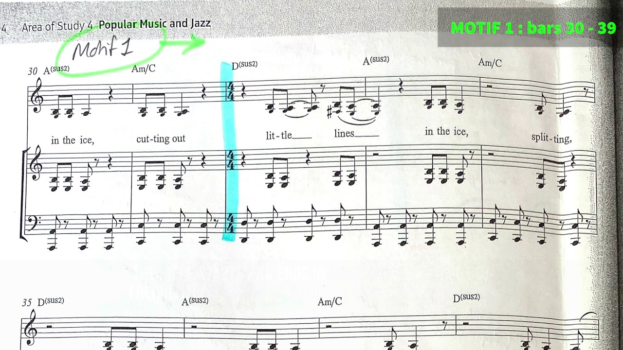 KATE BUSH   UNDER ICE ANNOTATED SCORE STRUCTURE & VARIOUS FEATURES