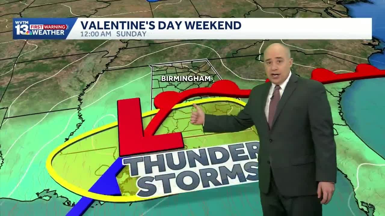 Rain in Alabama's forecast Wednesday before tracking a threat of storms in the weekend forecast