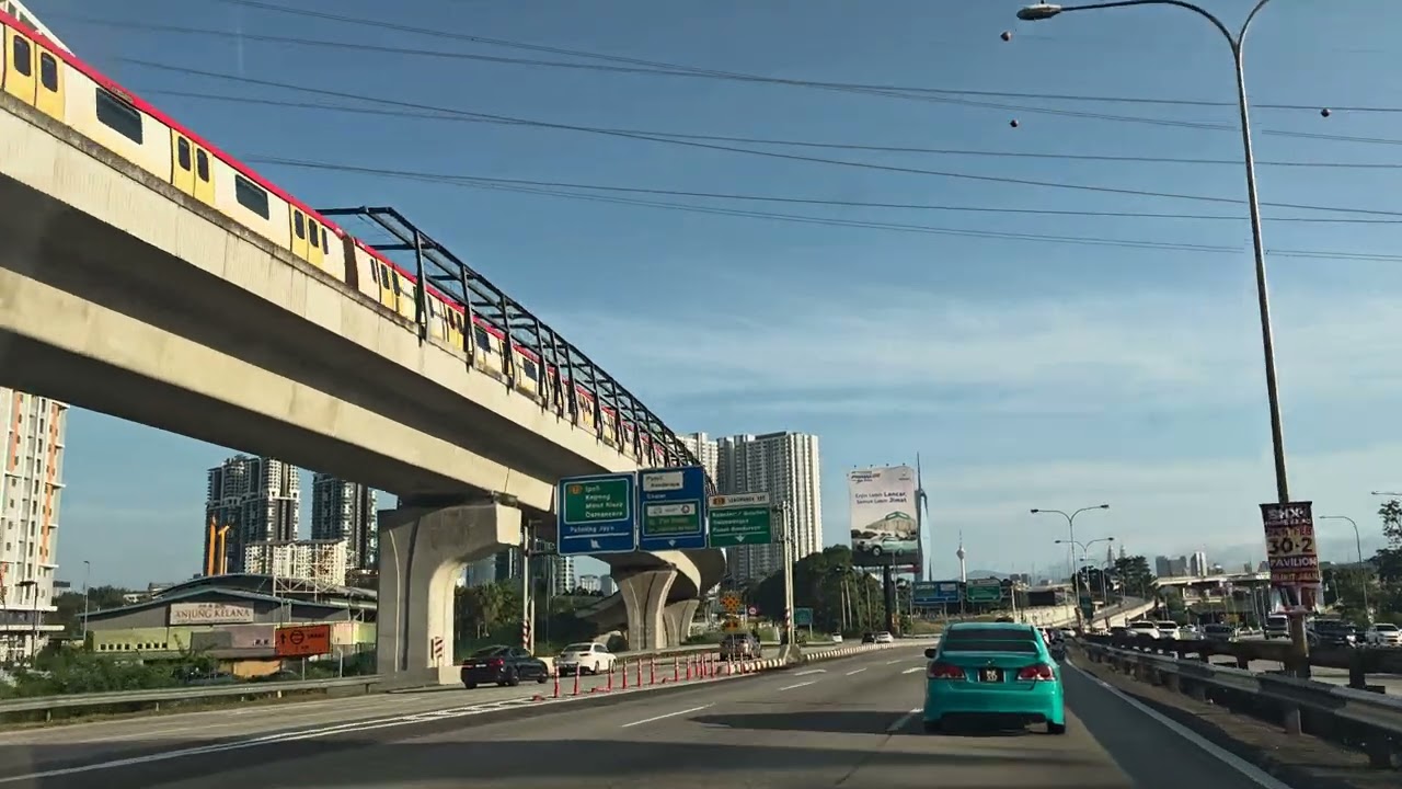 Kuala Lumpur Today - Beautiful Sunday Morning Clear Blue Sky Driving To Sungai Wang Plaza KL