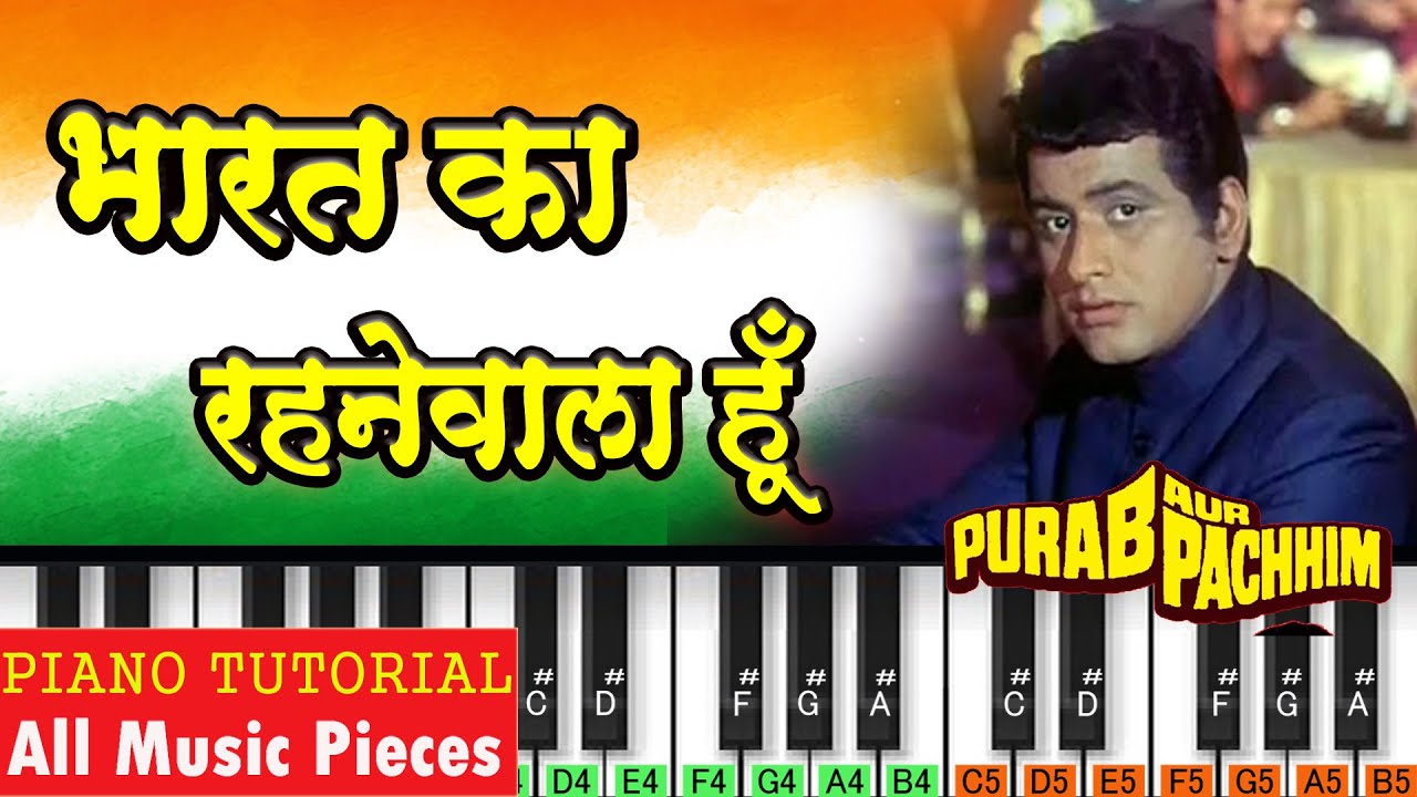 Bharat Ka Rahnewala Hoon Piano Tutorial, Notation | Hain Prit Jahan Ki Reet Sada | Patriotic song