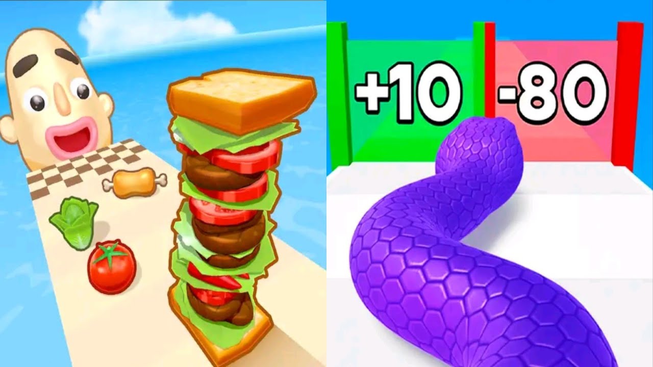 New Update 2026 🔥 Sandwich Runner VS Snake Run Race - All Levels Gameplay Video 
