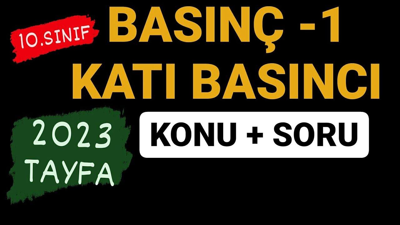 BASINÇ -1 | KATI BASINCI |  TYT FİZİK |
