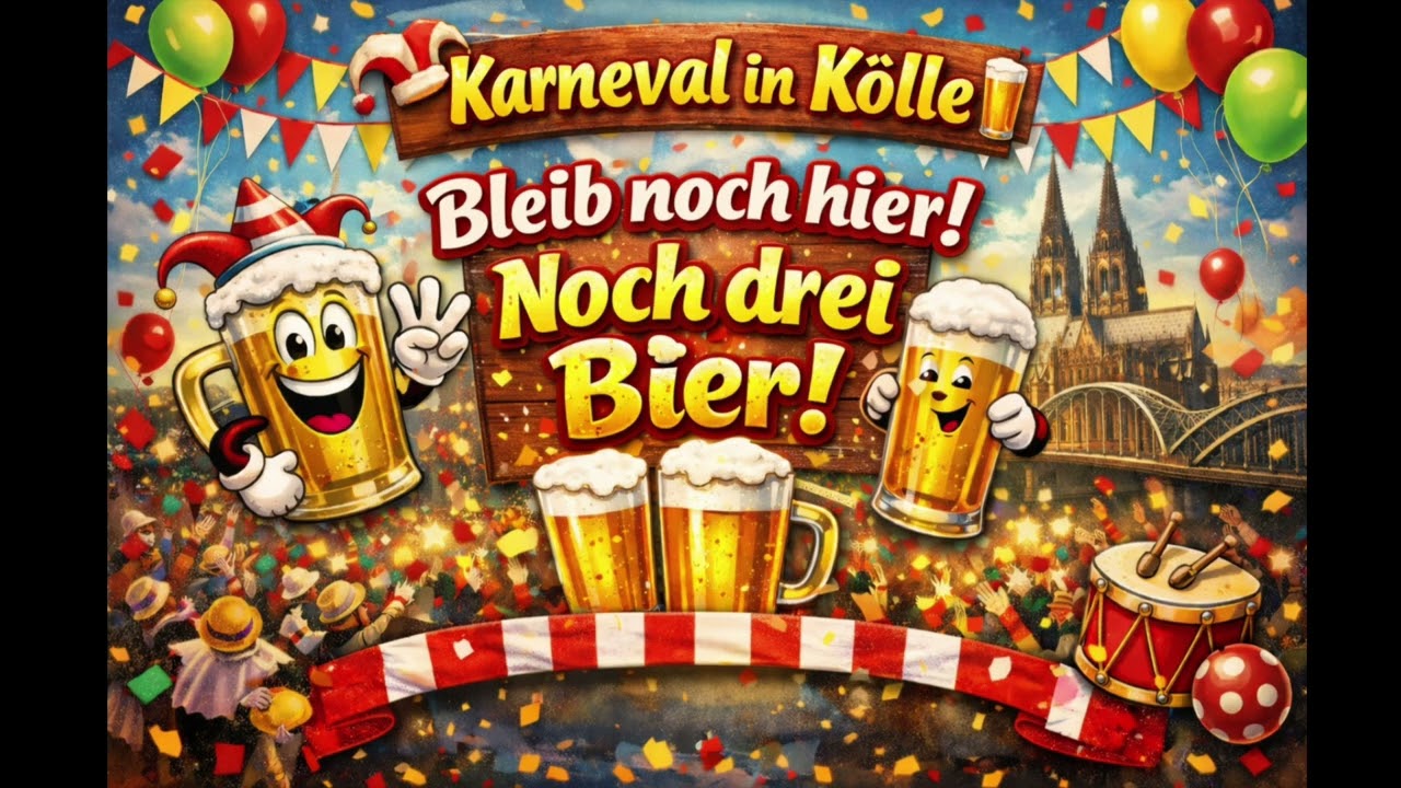 Noch drei Bier - Dann gefällst Du mir - Köln Karneval Hit