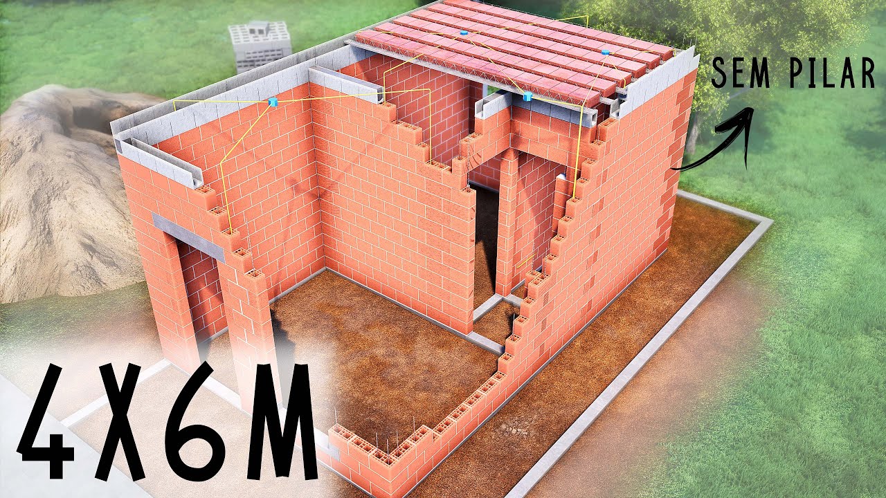 PASSO A PASSO CASA 4X6M PEQUENA E ECONÔMICA | ALVENARIA ESTRUTURAL | DUTRAM