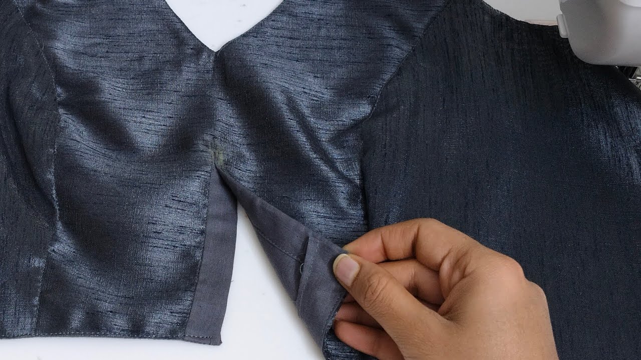 Small hook patti in front neck blouse stitching | హుక్ అండ్ ఐ పట్టి స్టిచ్చింగ్ | Ojasvi creations 