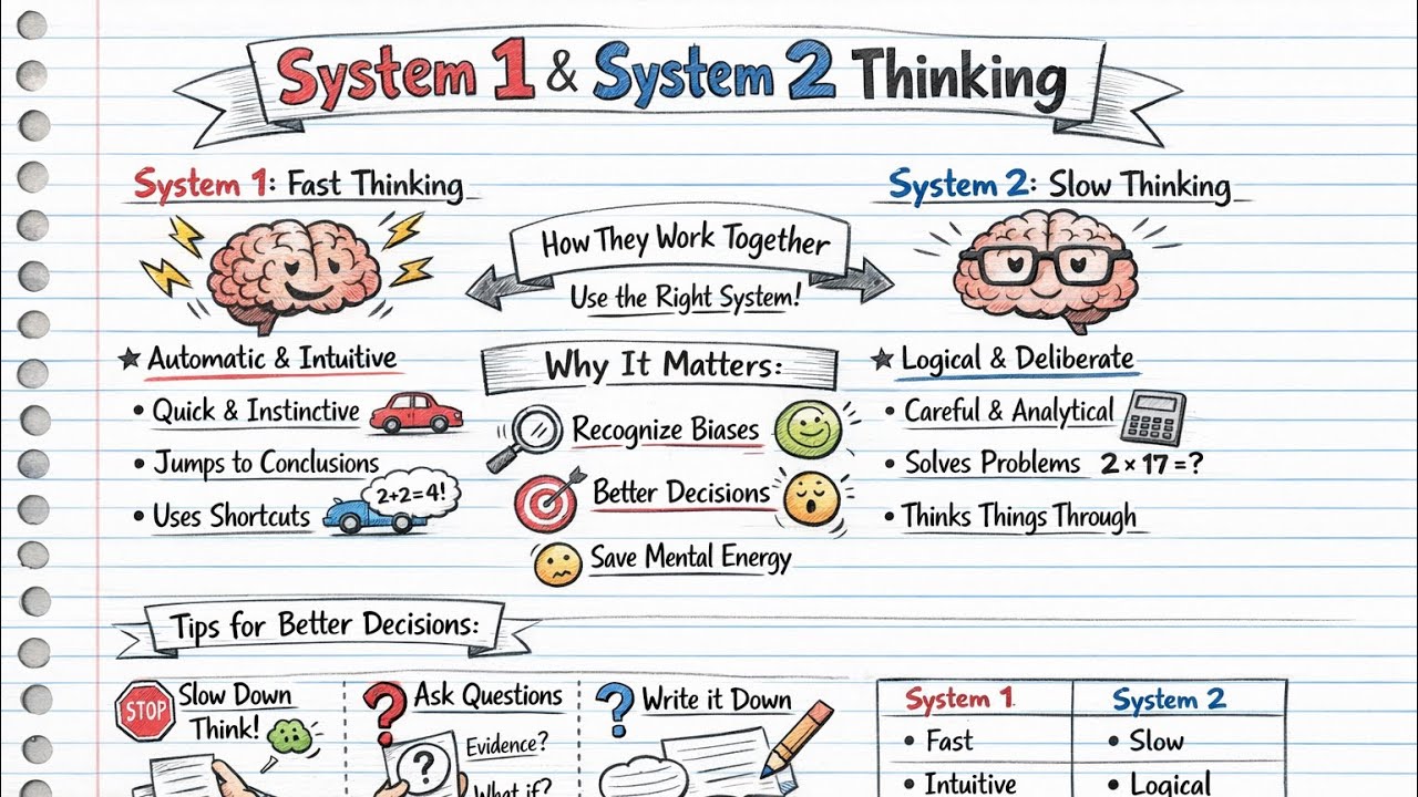 System 1 and System 2 Thinking. How it work and why it's important? How to make a better decision?