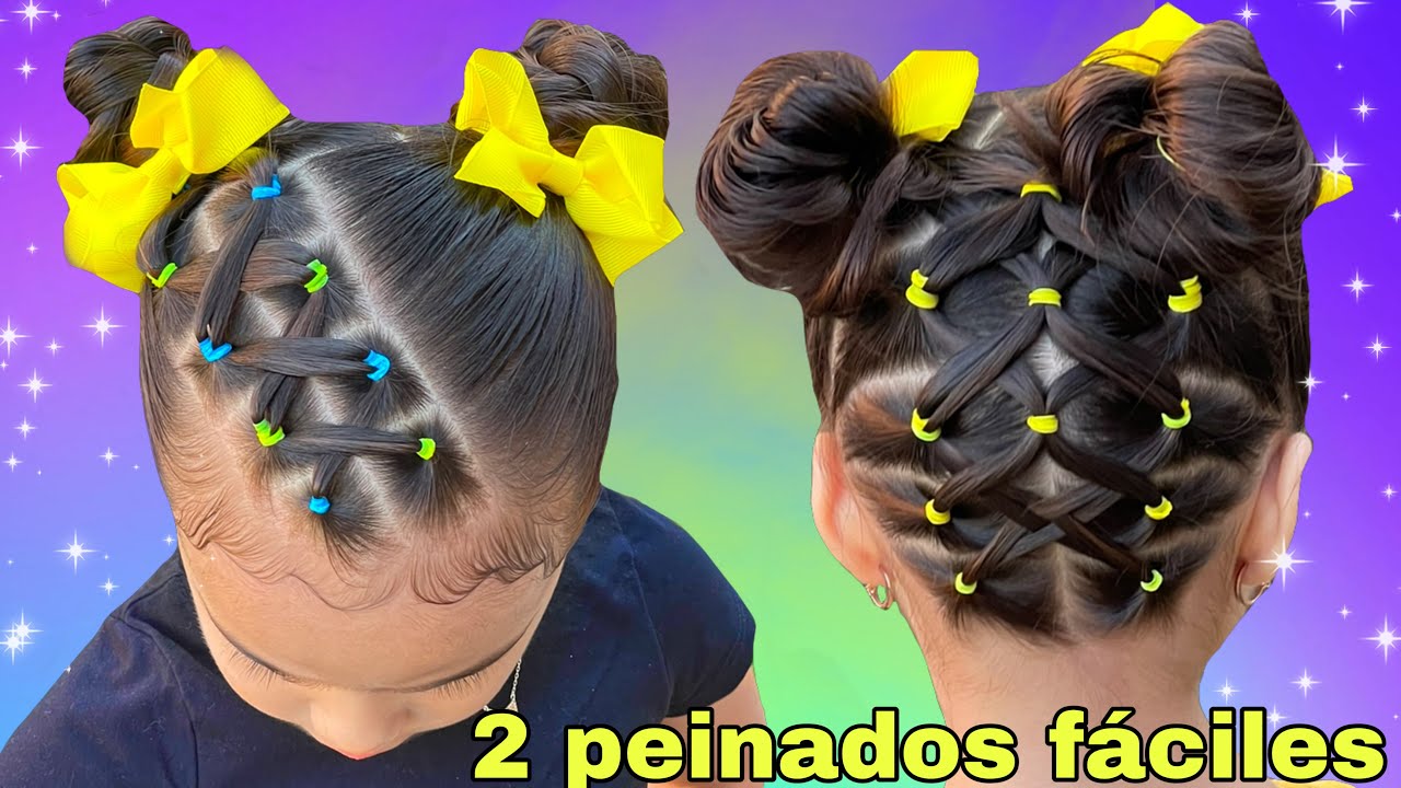2 PEINADOS FACILES BONITOS Y RÁPIDOS PARA LA ESCUELA /PEINADO PARA NIÑAS