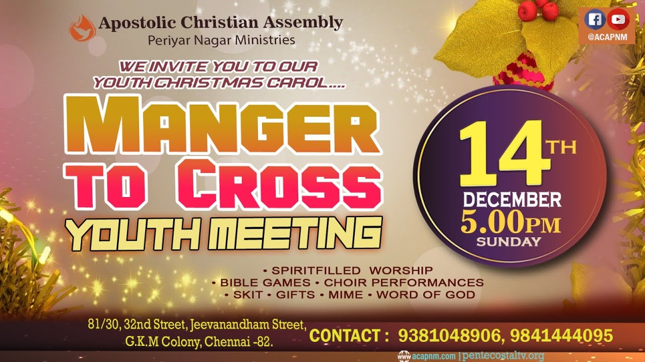 🔴LIVE - CHRISTMAS YOUTH CAROLS | SUNDAY EVENING SERVICE | 14 DECEMBER 2025