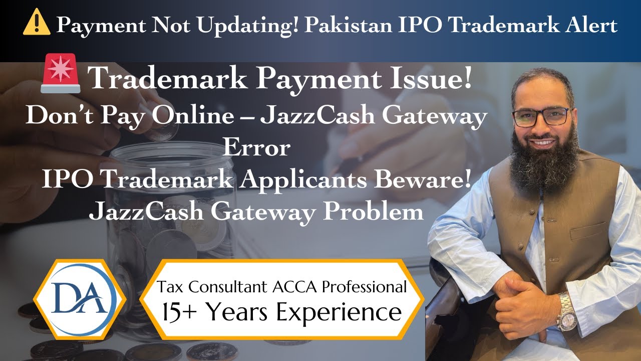 IPO Trademark Payment Gateway Problem | JazzCash Pending Payment Status Issue