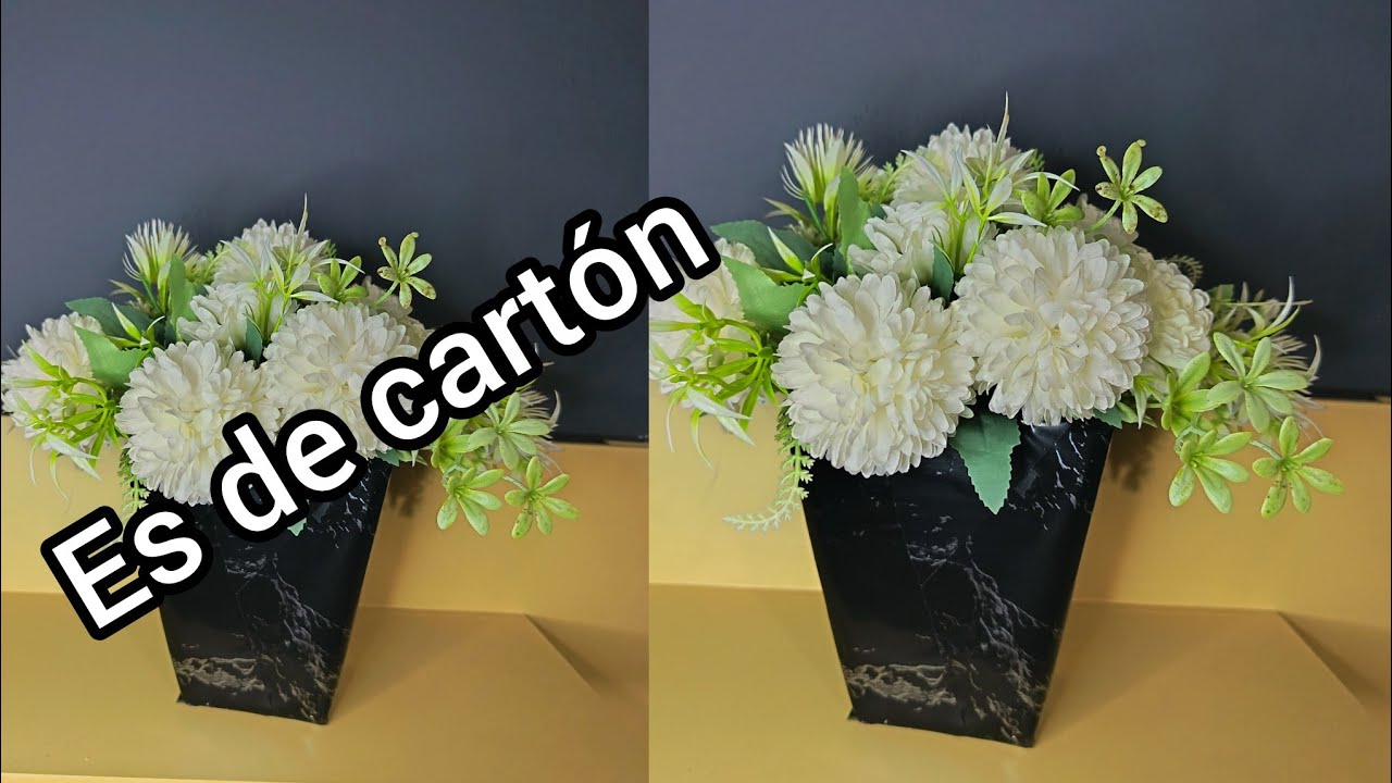 No lo creerás: florero con cartón