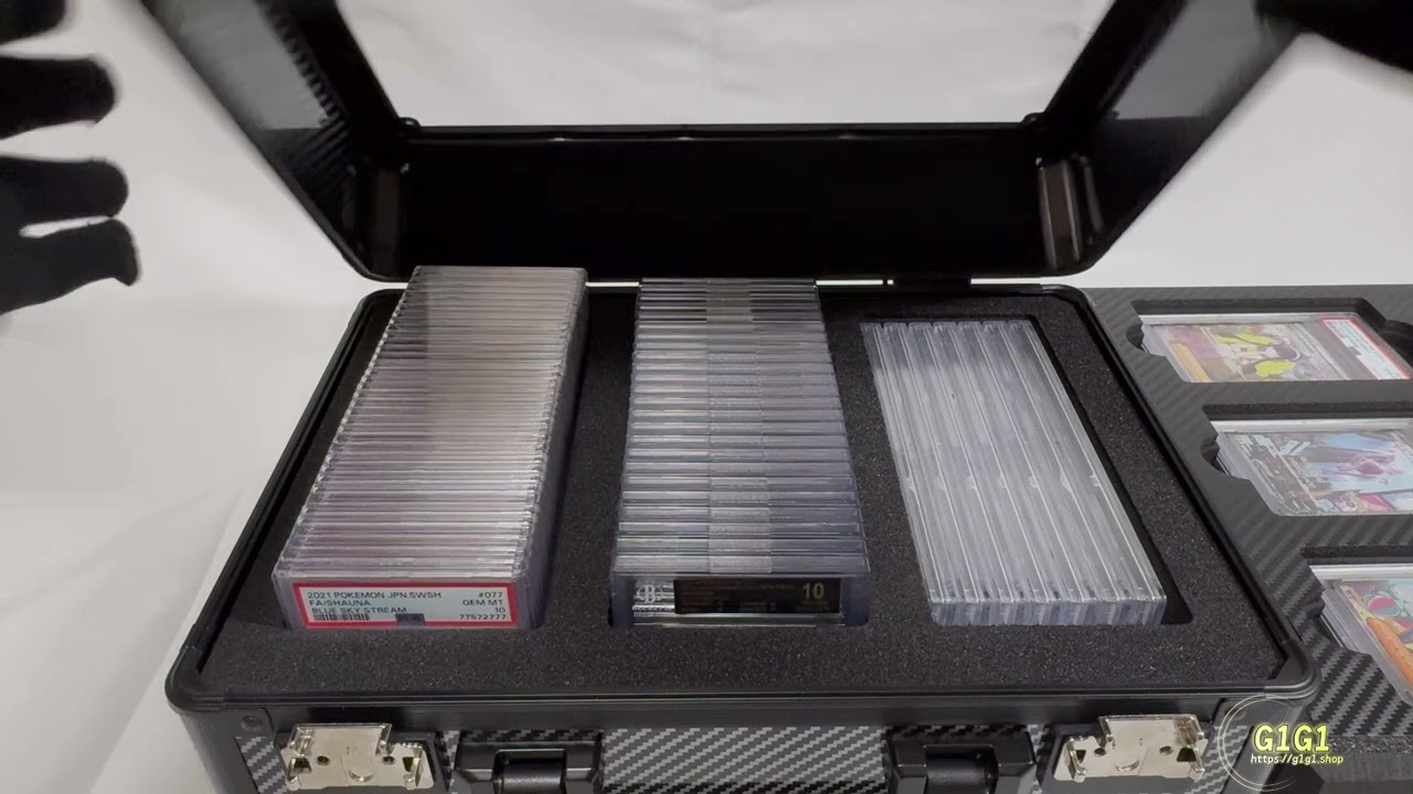 「G1G1コレクター向け」高級BGS/PSA鑑定カード収納ケース 鍵付き大容量（透明型）