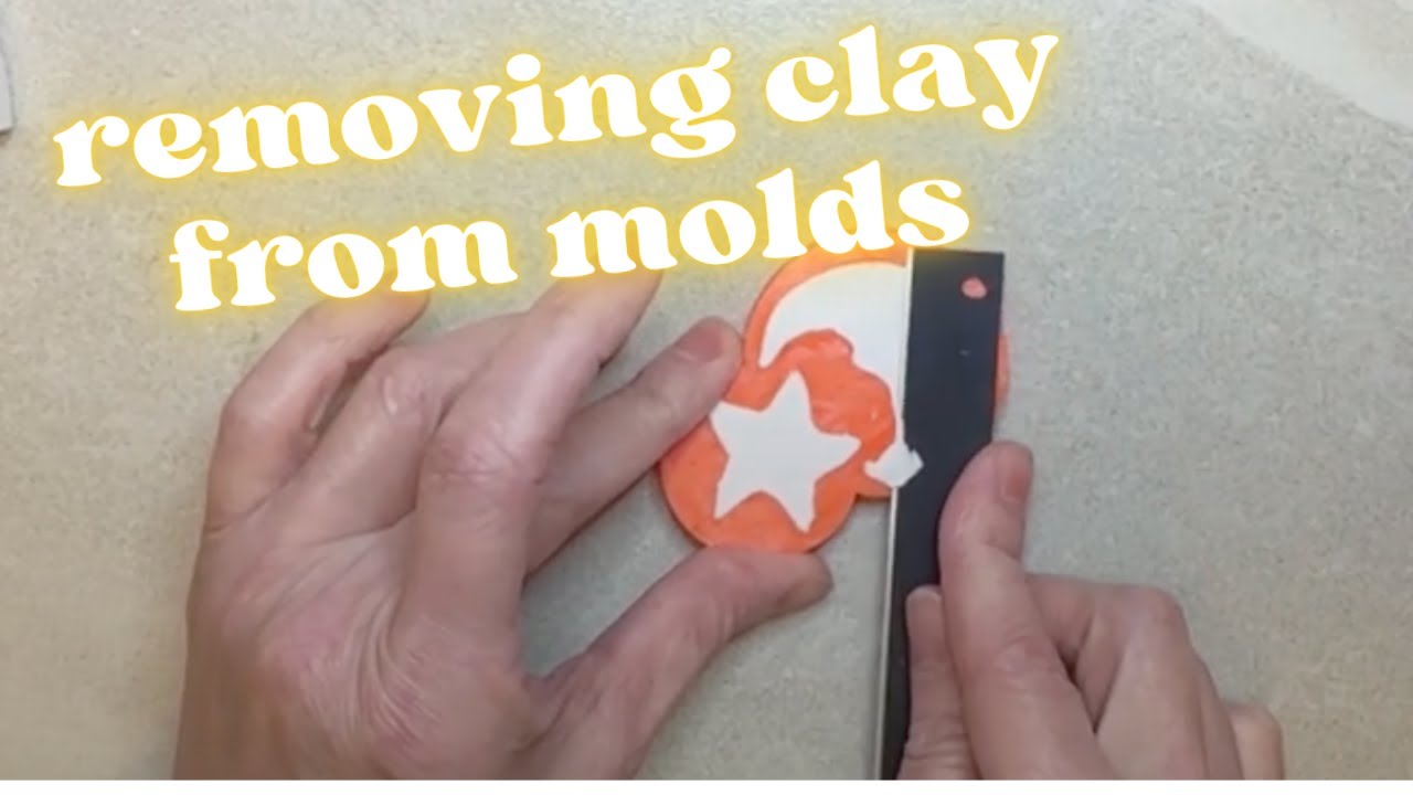How to remove polymer clay from mold, make a pair of moon and star clay earrings