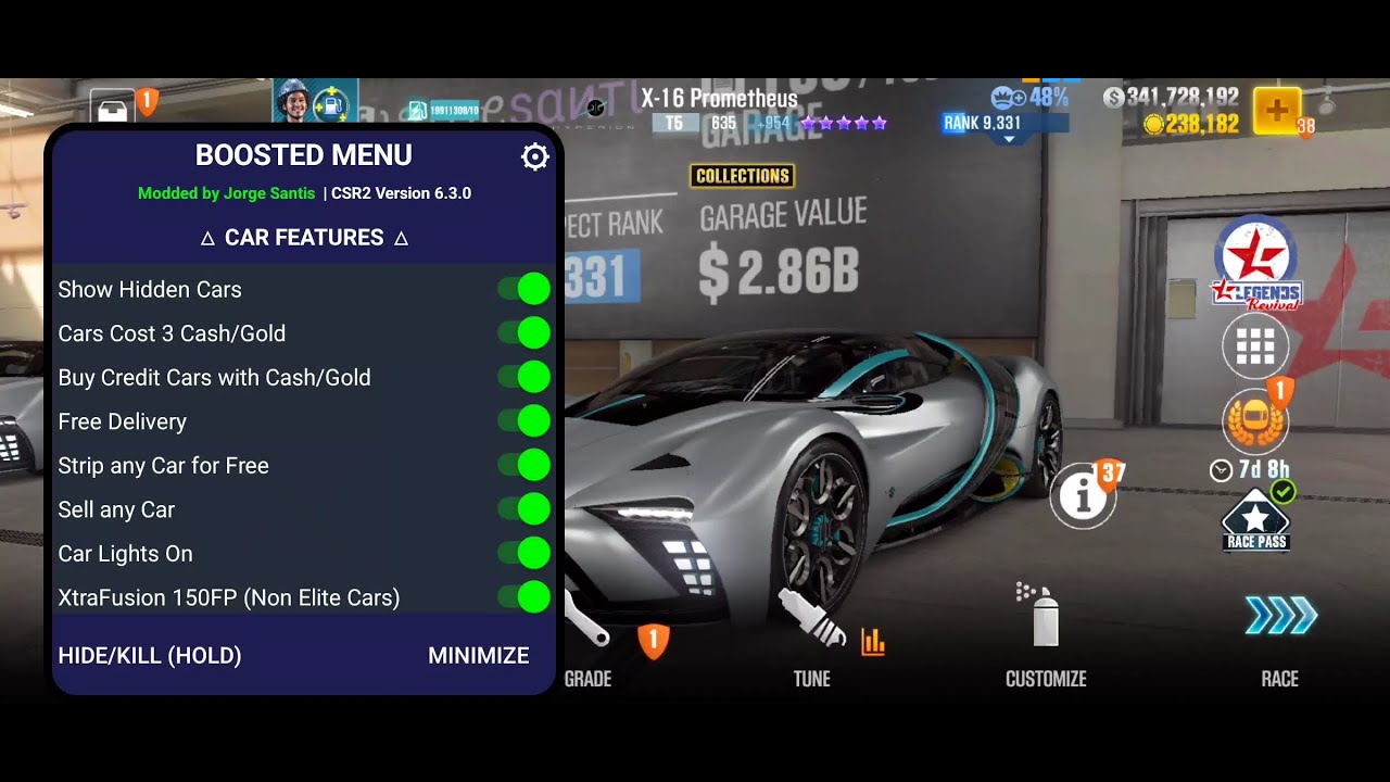 CSR2 MOD MENU APK V6.3.0 | PREMIUM | JORGE SANTI