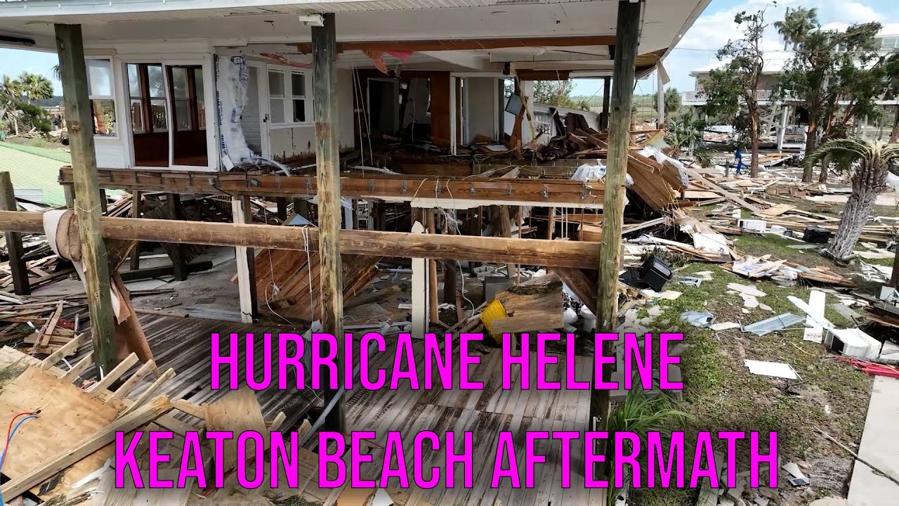 Extensive Drone Damage Survey After Hurricane Helene, Keaton Beach, FL