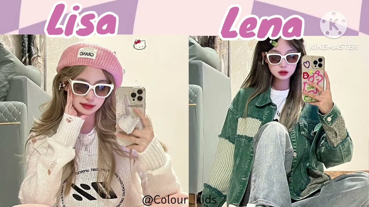 LISA VS LENA✨🌈✨(Korean Outfit) #lena#lisaandlena#trending#kuromi#mymelody#sanrio#koreanoutfits