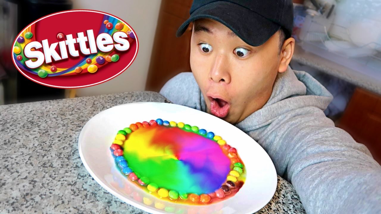 DIY SKITTLES RAINBOW MAGIC TRICK!!!