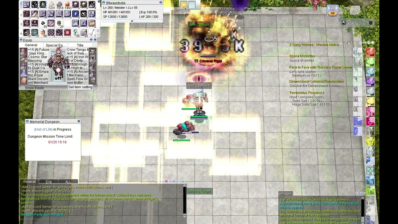 [iRO Chaos] Hall of Life - Barrier 2 - Meister ArmCannon POV