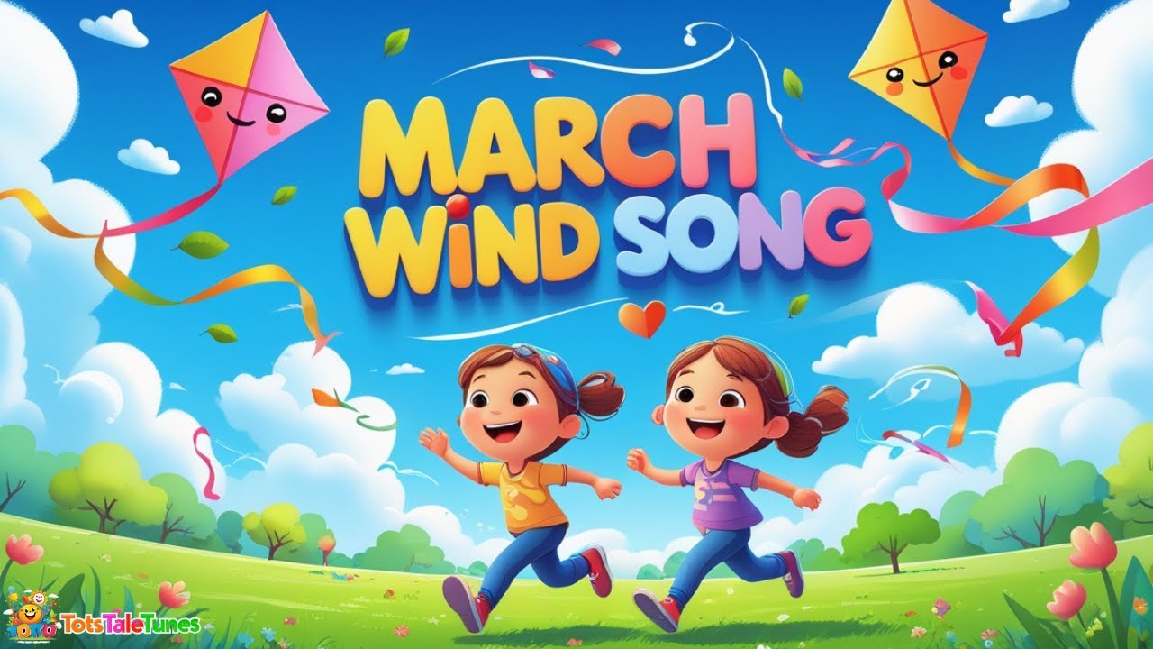 March Wind Song 💨 | Windy Day Rhyme for Kids | Spring Songs & Nursery Rhymes