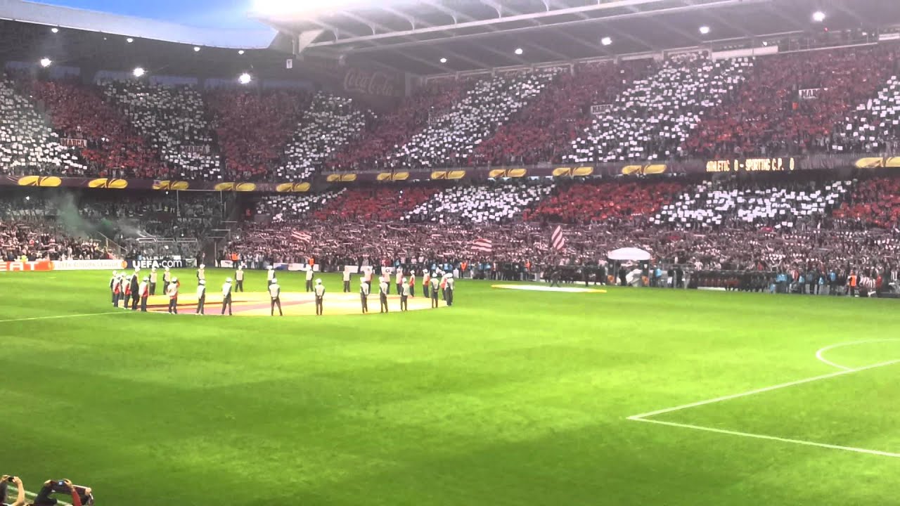 Previo Athletic Bilbao vs Sporting Lisboa. Himno cantado