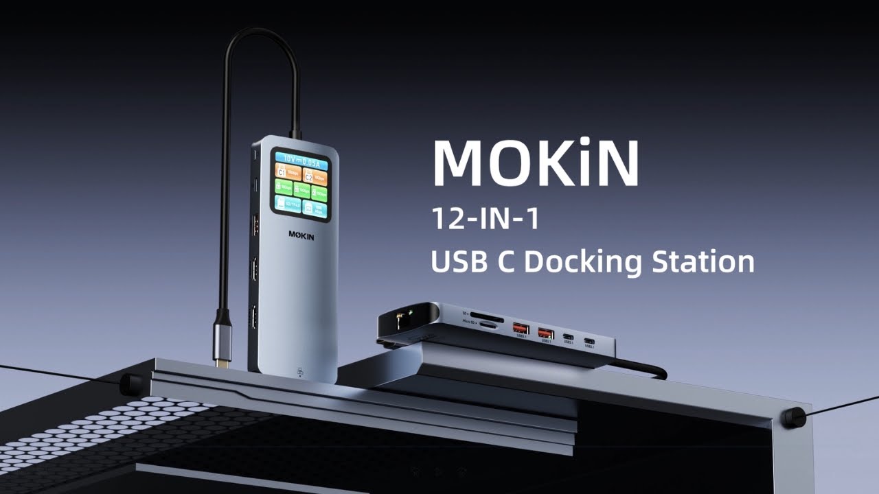 MOKiN 12-in-1 LED Display USB-C Docking Statio |8K HDMI, 2.5G Ethernet,100W PD&10Gbps Data| MOUC0552