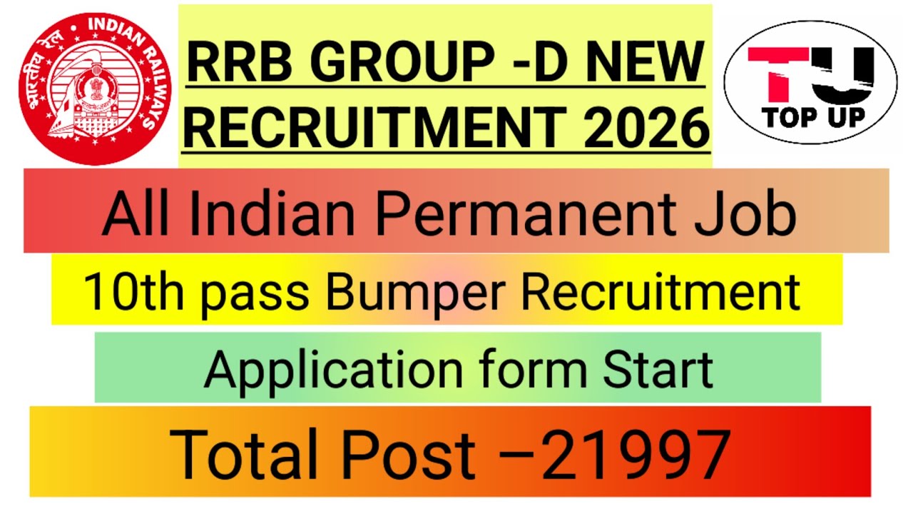 RRB GROUP -D NEW RECRUITMENT 2026 II NUMBER OF  POST DETAILS, QUALIFICATION & ALL DETAIL