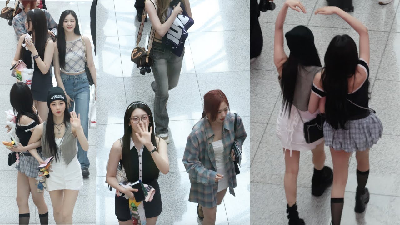 BABYMONSTER in the airport. 공내에서도 계속되는 팬사랑. 팬들의 슬로건 선물에 기뻐하는 베이비몬스터 /24.06.14/