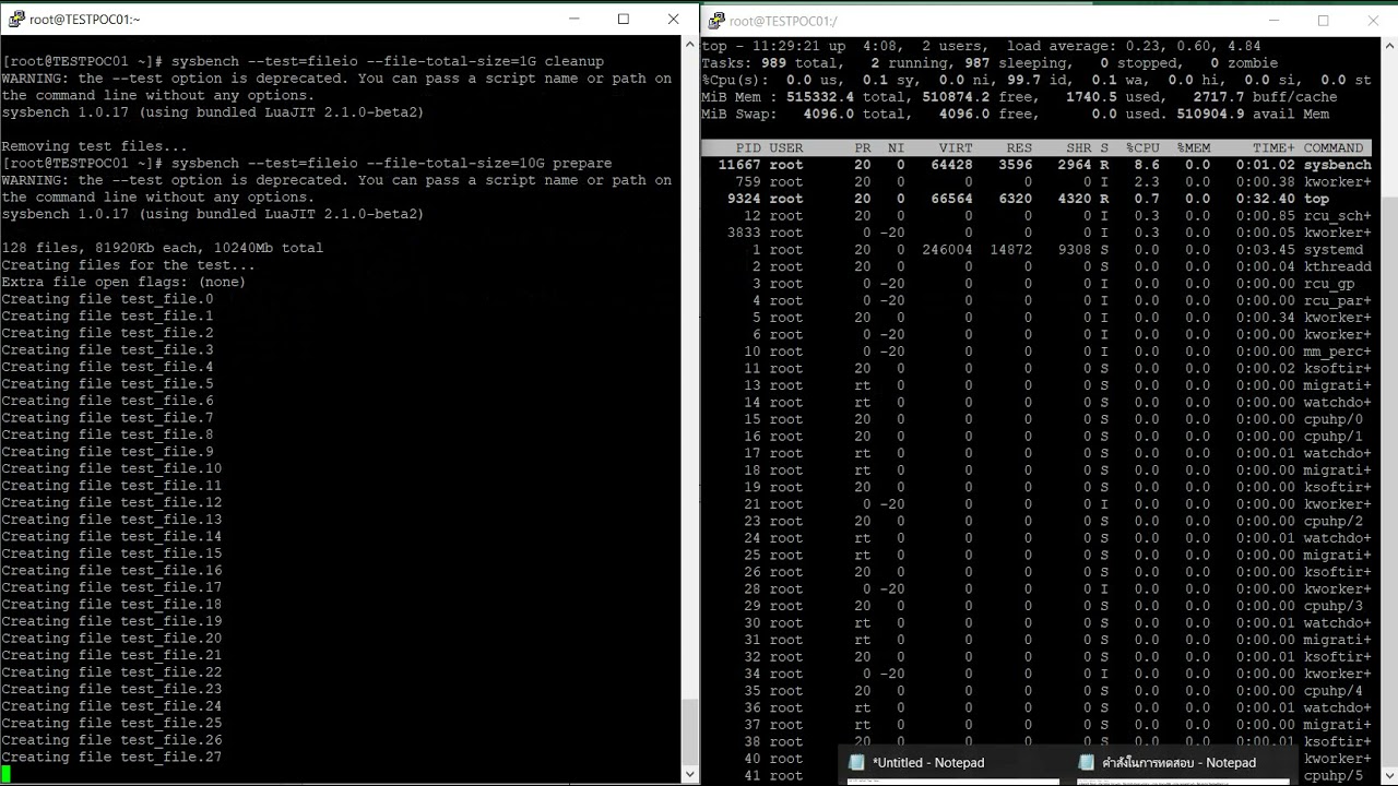 Test IO Performance by sysbench #01