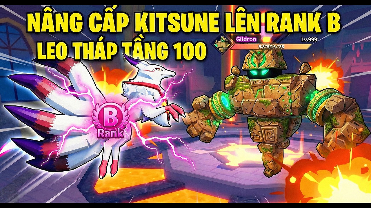 POCKET MONSTER NÂNG CẤP KITSUNE LÊN RANK B LEO THÁP TẦNG 100 LIỆU CÓ DỄ??