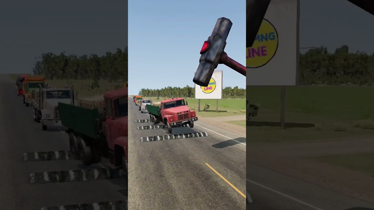 BeamNG.drive Cement Truck Vs Powerful Hammer Spintires Mudrunner Eps 102