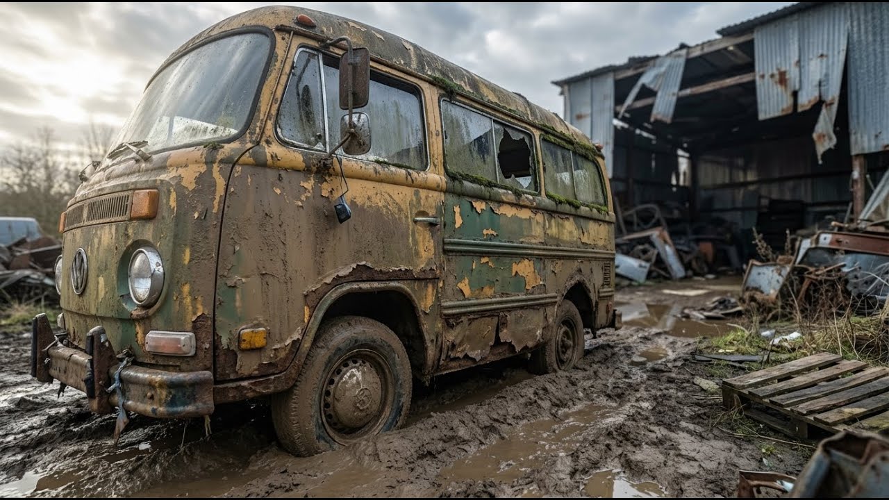 ASMR Car Restoration! This ‘Totaled’ Mud Pit Bus Full Restoration to New