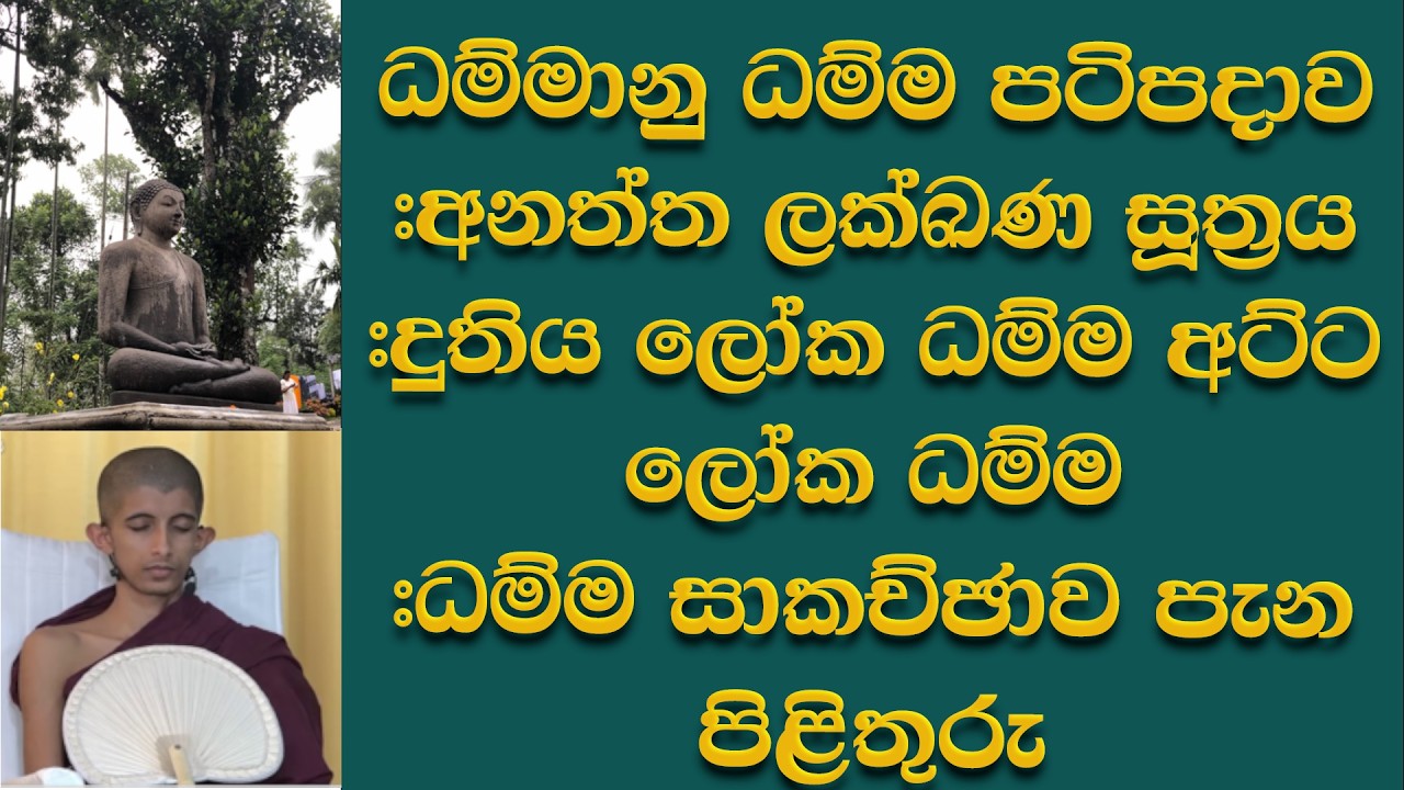ධම්මානු ධම්ම පටිපදාව #අනත්ත ලක්ඛණ සූත්‍රය #දුතිය ලෝක ධම්ම අට්ට ලෝක ධම්ම #ධම්ම සාකච්ඡාව පැන පිළිතුරු