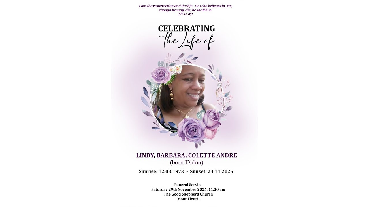 Celebrating The life Of Lindy, Barbara, Colette Andre (Born Didon)