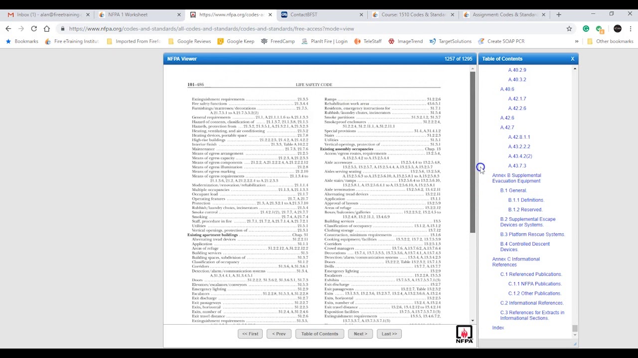 NFPA 1 and 101 Code Book Tutorial